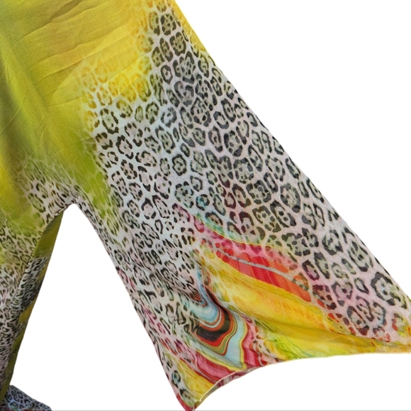 Lana Gerimovich Mixed Print Sheer Cover Up Rob Kimono OS - Picture 10 of 15